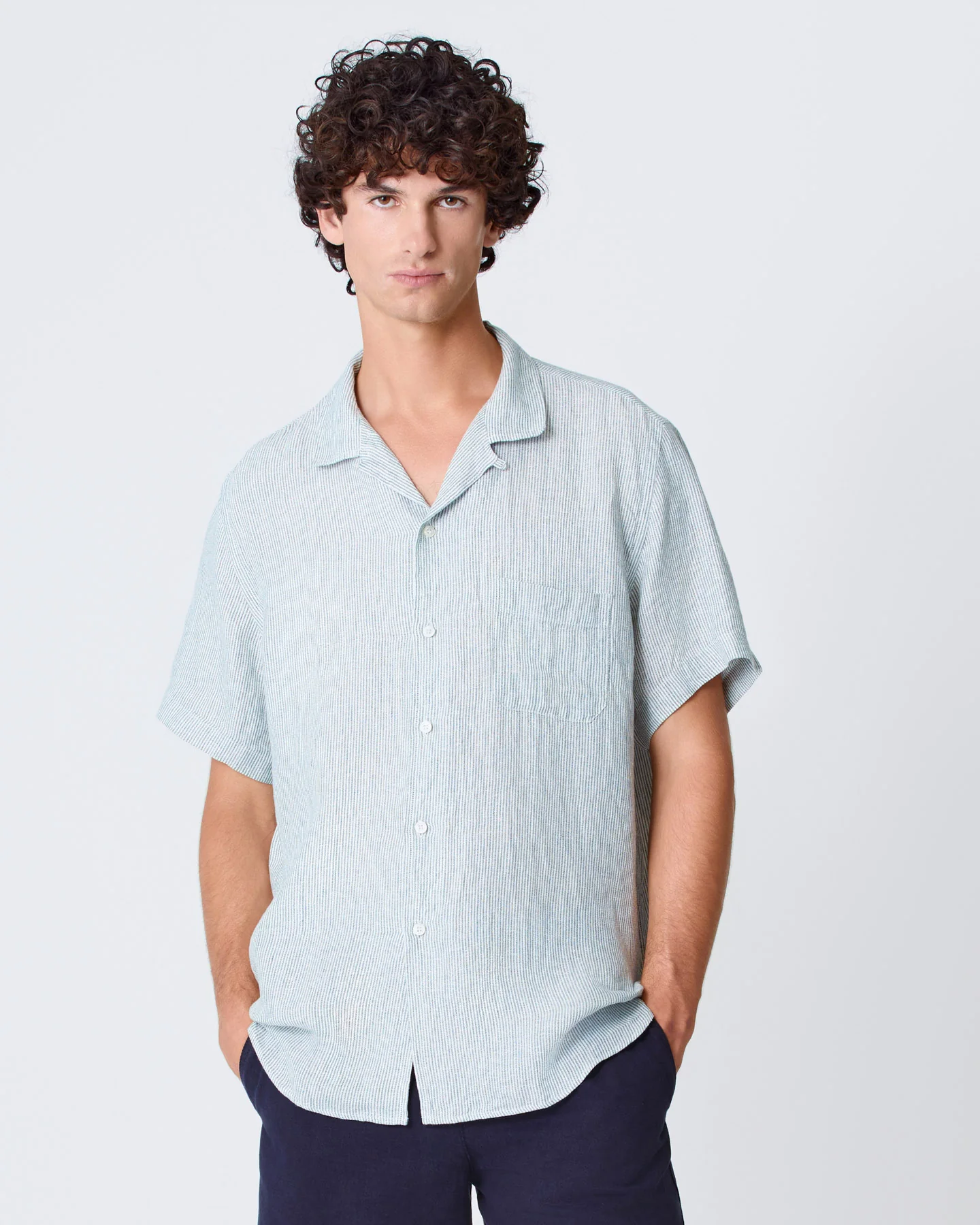 Silveira Green Stripes Linen - Image 3